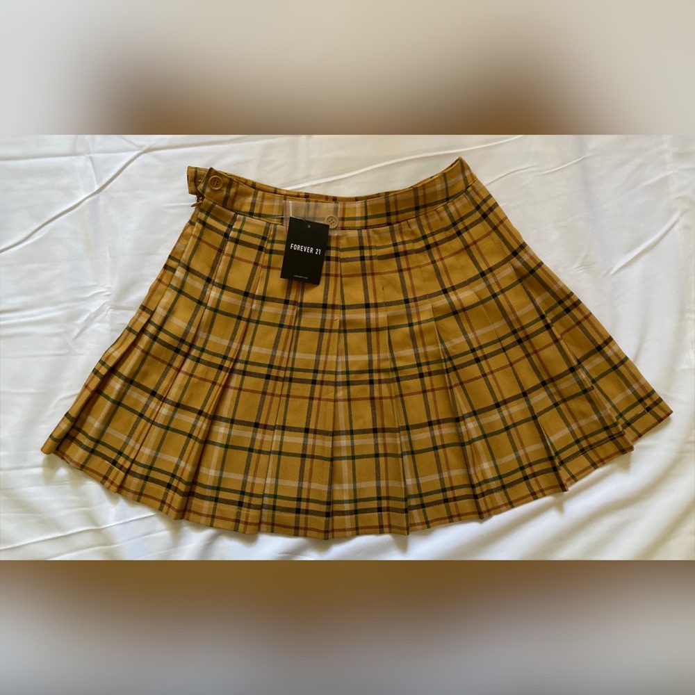 Forever 21 Yellow Plaid Skirt NWT